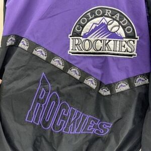 Vintage Pro Player Colorado Rockies Windbreaker Zip Up Jacket Size Large MLB EUC